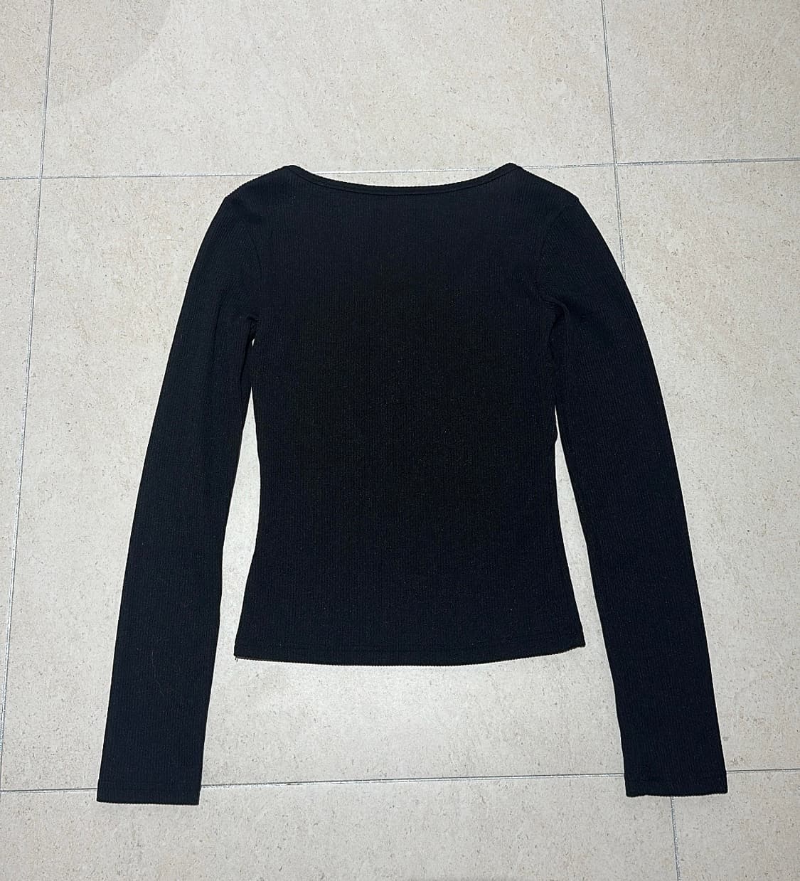 Black & White Long-sleeved T-shirt 상품이미지2