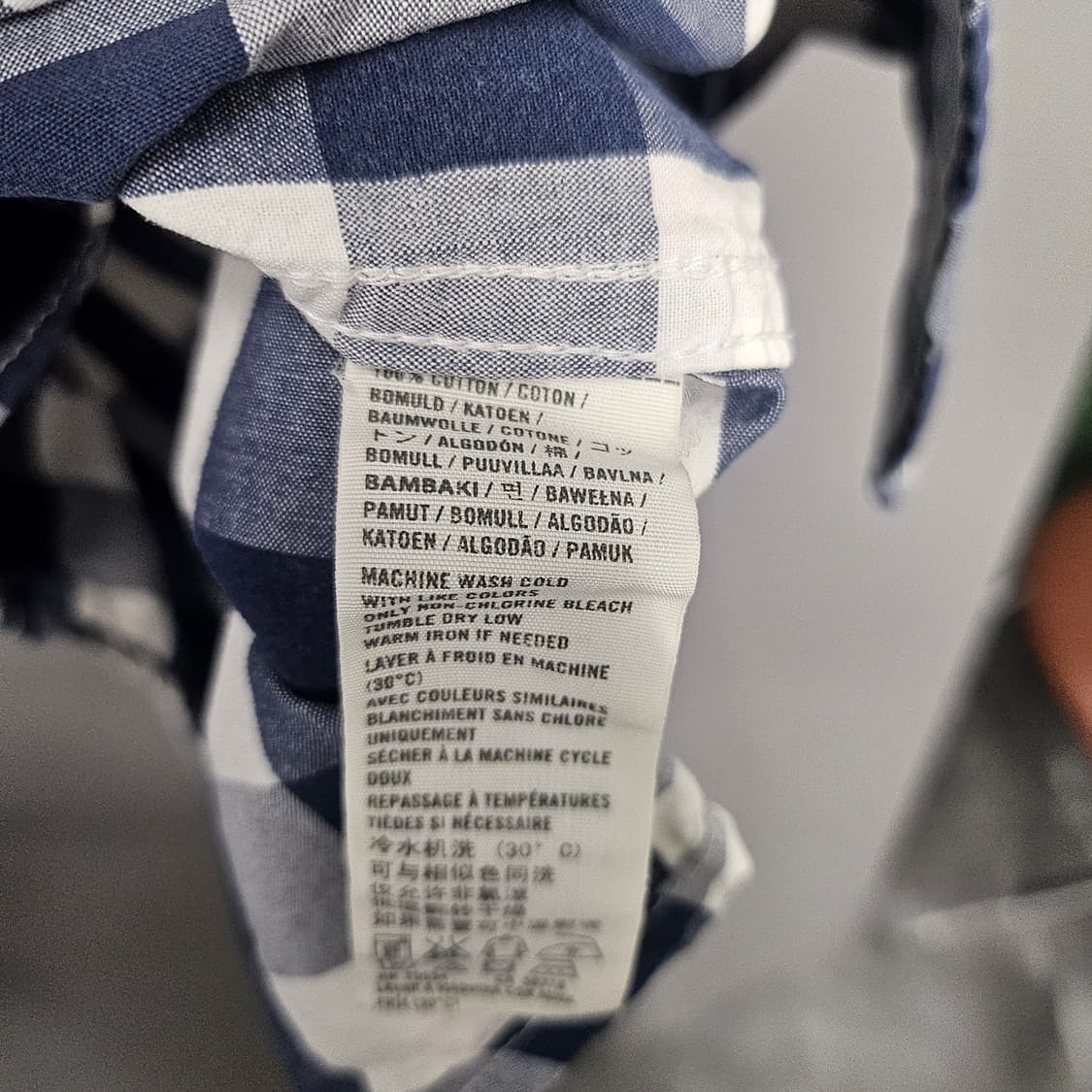 홀리스터 네이비 체크 버튼 셔츠 상품이미지5