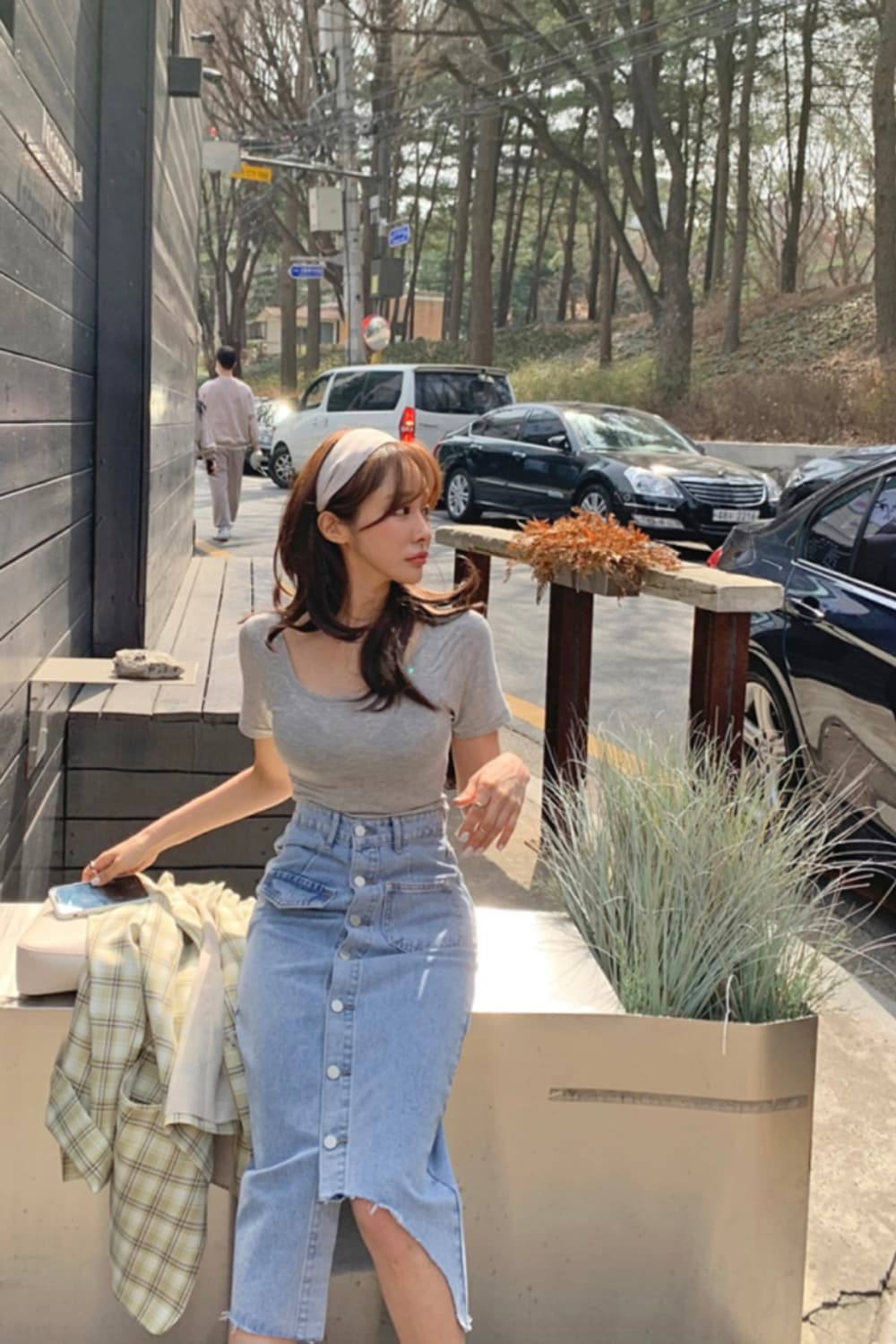 그레이 라운드 티셔츠 상품이미지4