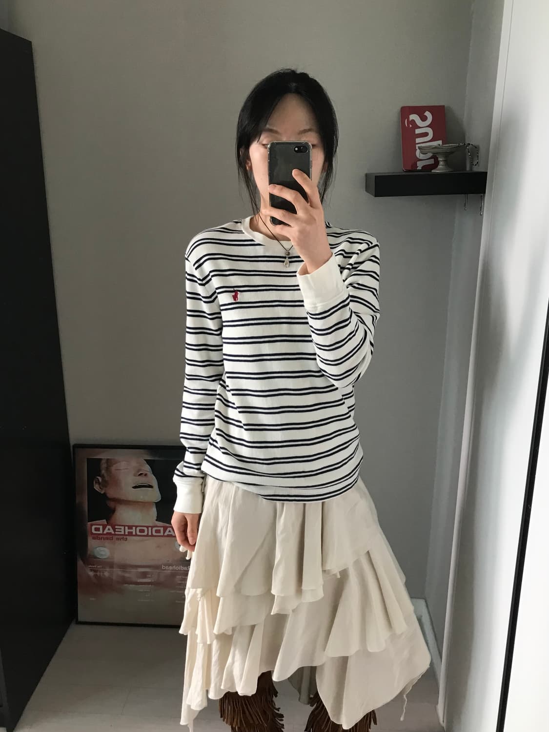 폴로 랄프로렌 포니로고 스트라이프 와플 롱슬리브니트 상품이미지3