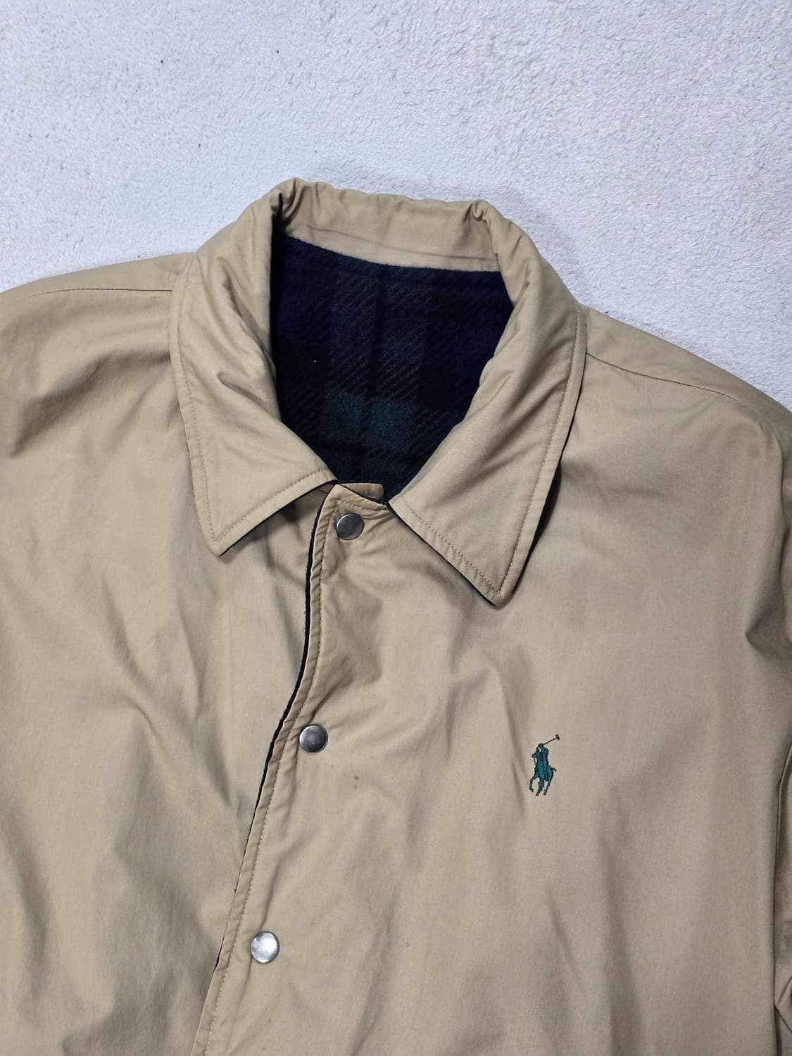 90's 폴로랄프로렌 울&코튼 리버시블 자켓 M 상품이미지3