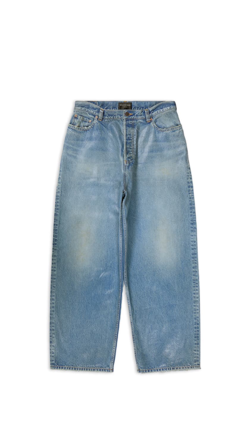 (XS)발렌시아가 라지 배기 코팅 데님진 새상품 상품이미지3