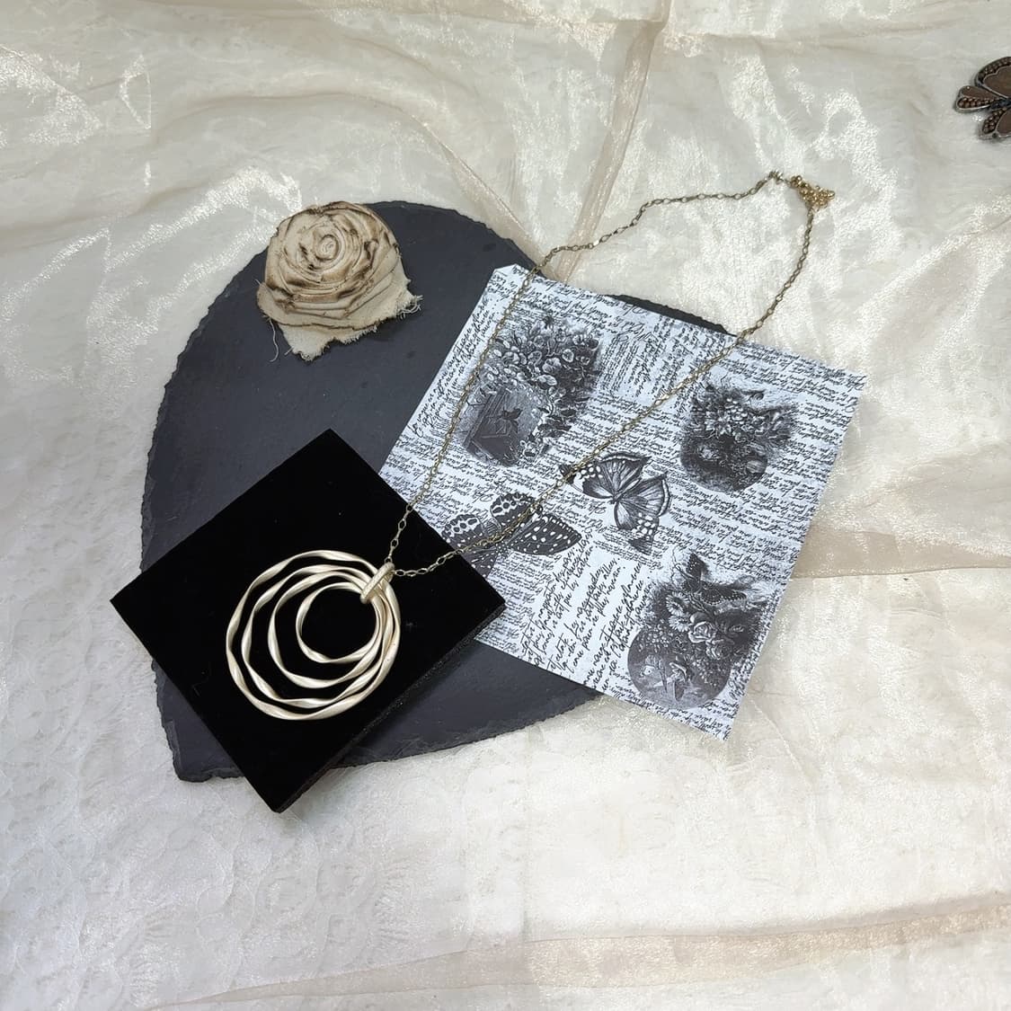 빈티지 해머링 메탈 체인 목걸이 상품이미지2