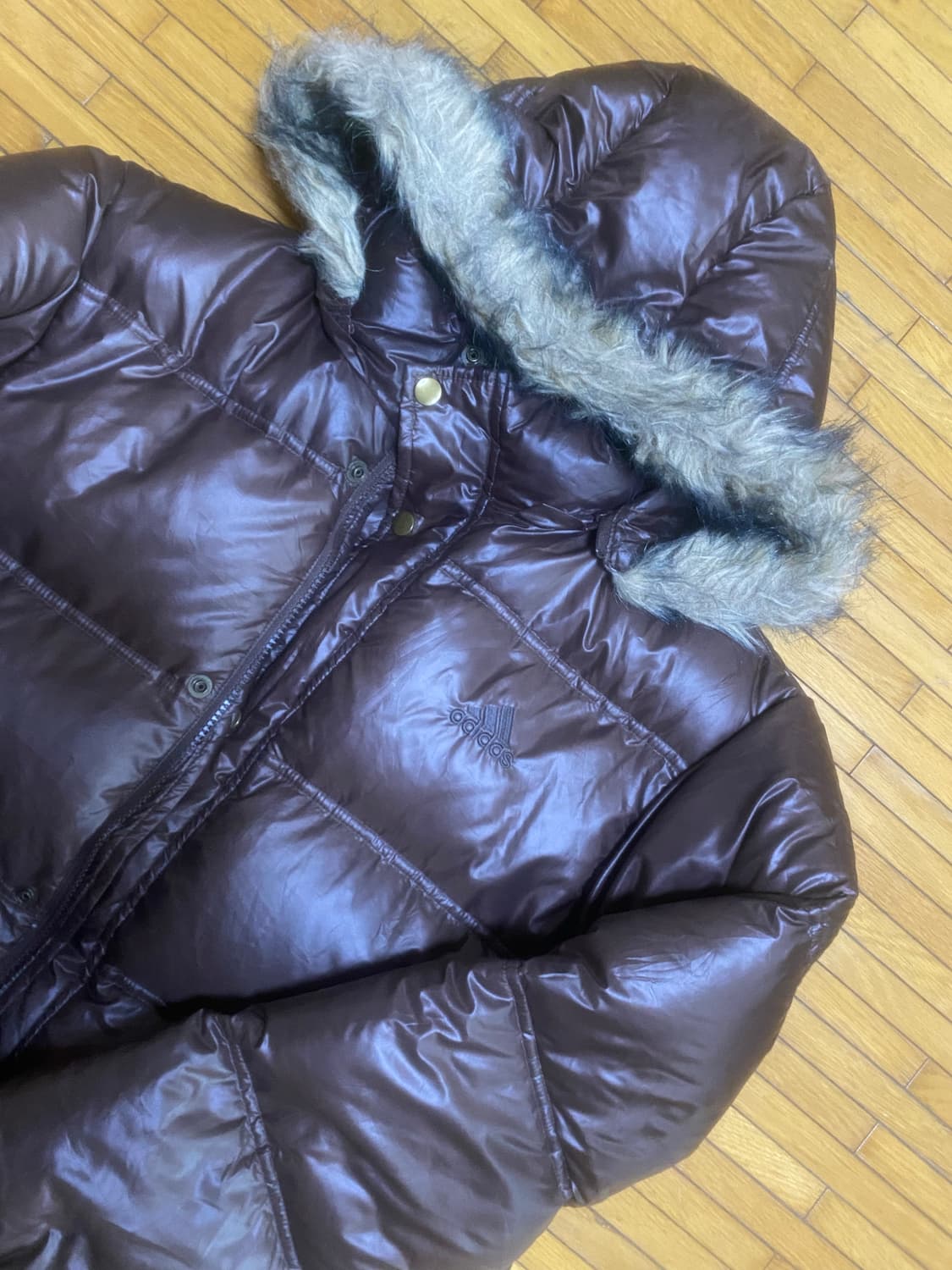 Adidas 아디다스 핀터깔y2k 오리엔탈 울프죠패딩 브라운대대장 상품이미지2