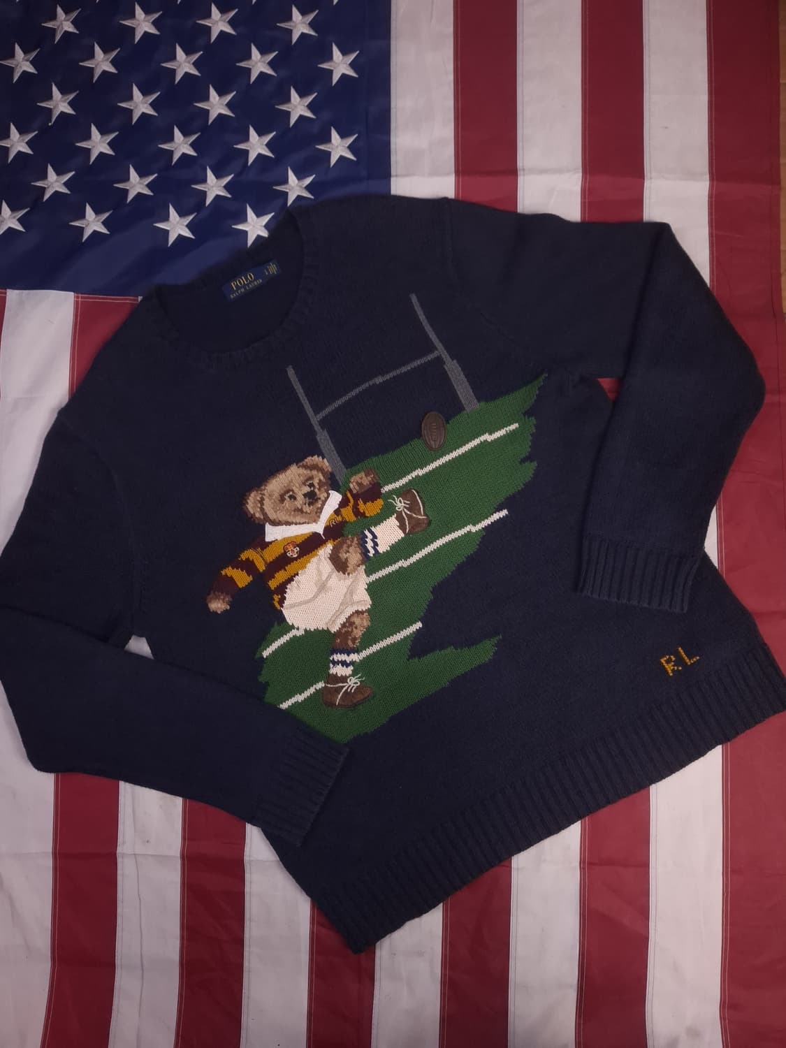 오리지날 폴로 랄프로렌 럭비 베어 니트 상품이미지1