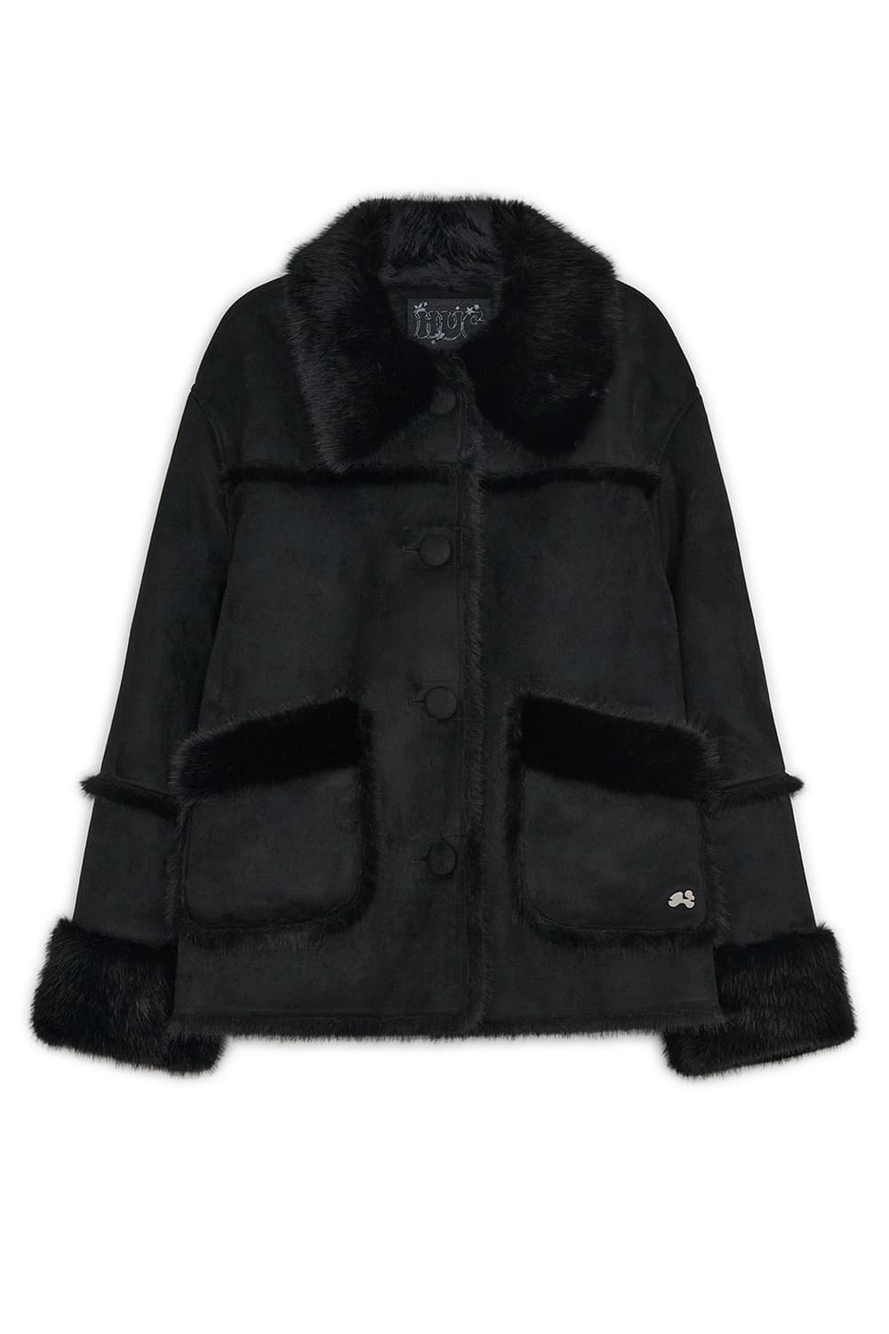 허그유어스킨 시어링 무스탕 자켓 블랙 상품이미지1