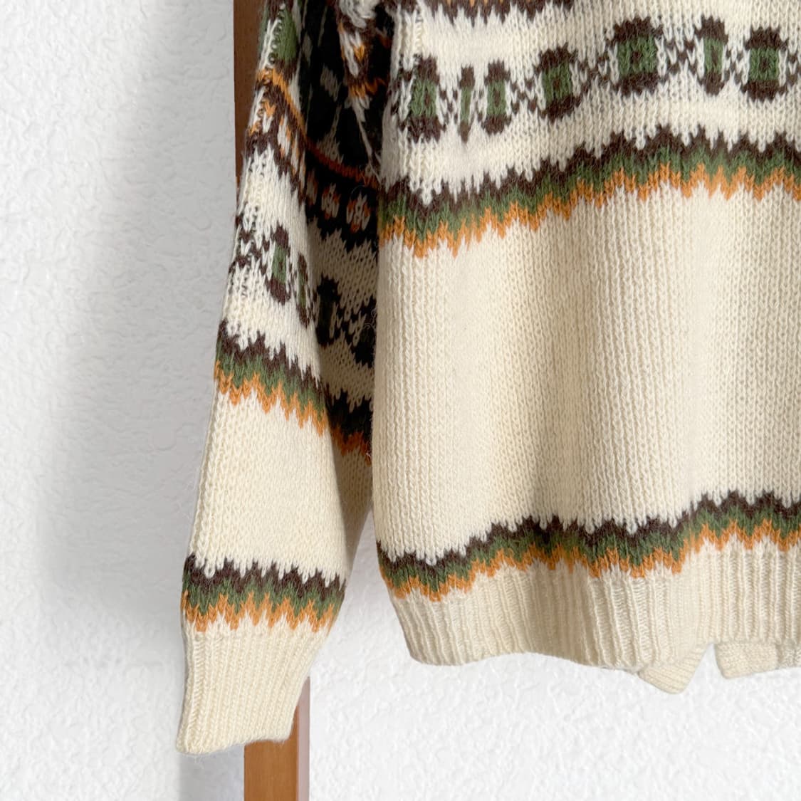 Norwegian Olive Wool Cardigan 상품이미지9