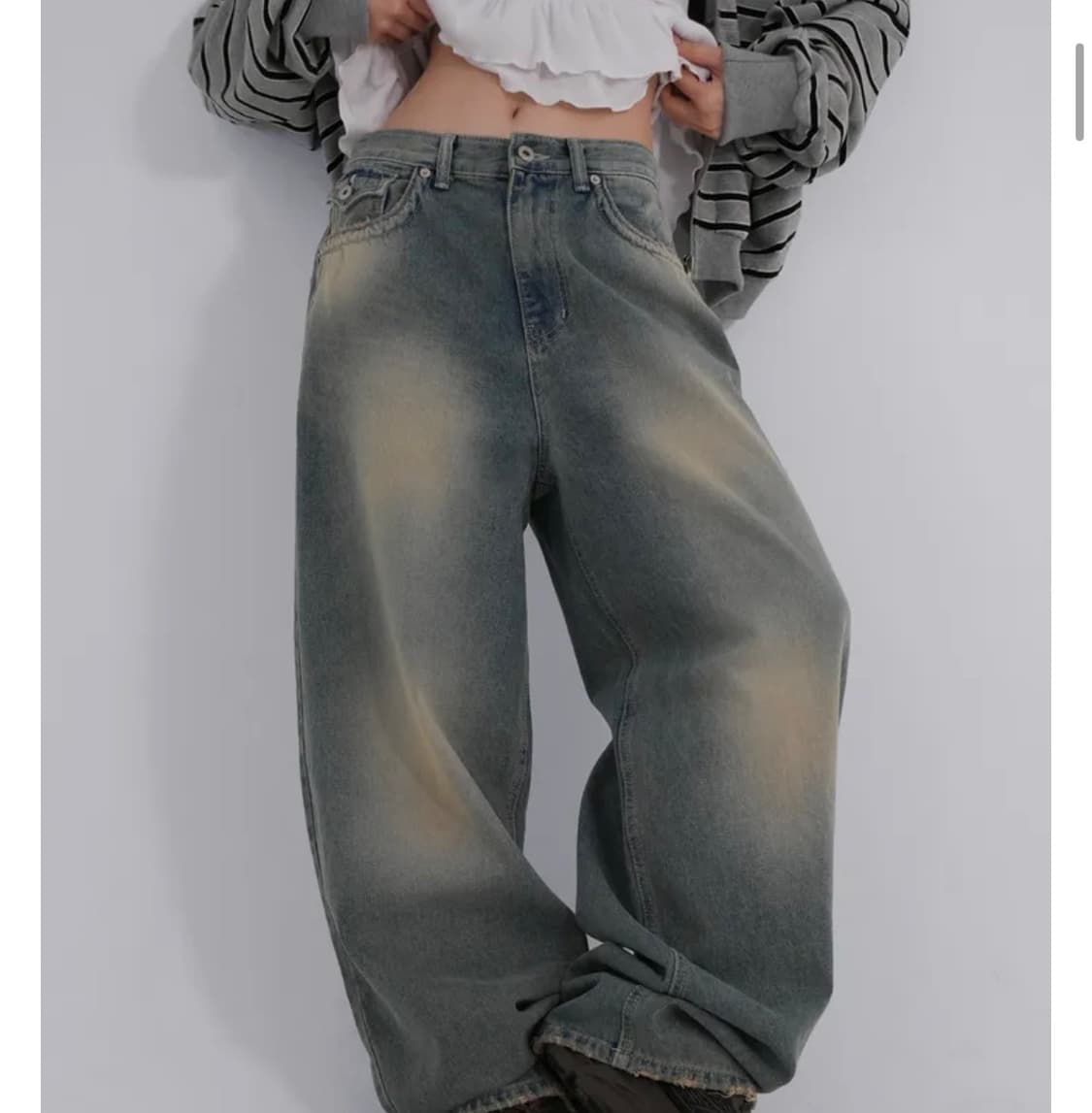 Ootj 데이니 와이드 데님팬츠 (카리나 첫눈챌린지 바지) 상품이미지2