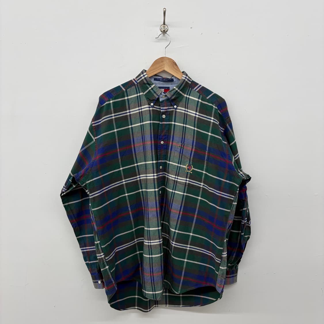 타미힐피거 체크 셔츠 남방 그린 남성 XXL 상품이미지1