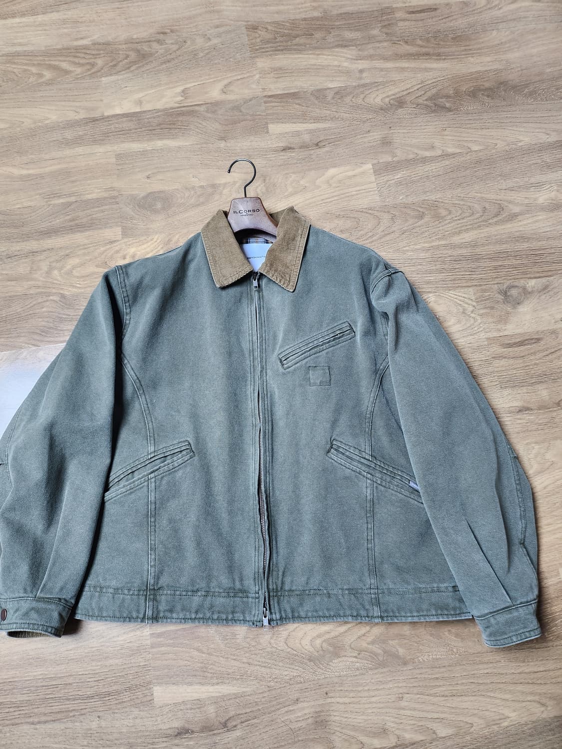 [L,모스그린]에스피오나지 워시드 캔버스 블루종 자켓 판매합니다. 상품이미지2