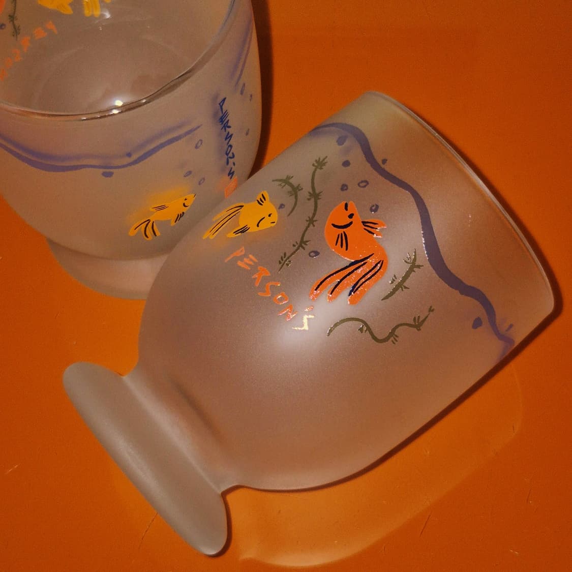 90s 파슨스 불투명 수초 금붕어 받침 잔 1p 상품이미지9