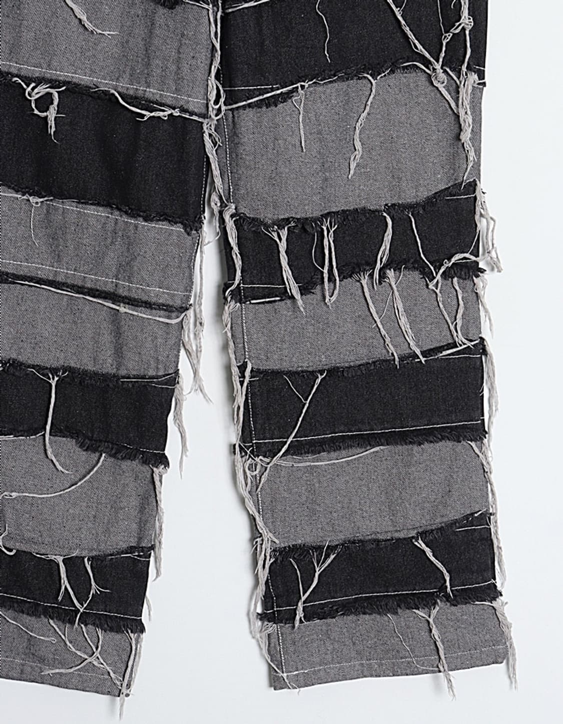 NOVESELL Border DamageLine Wide Denim Pa 상품이미지4