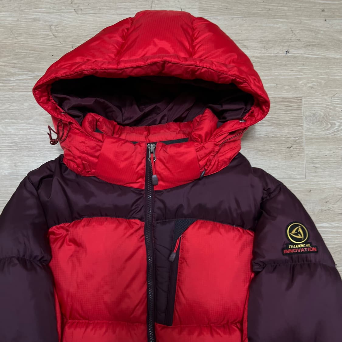 프로월드컵 구스다운 700 배색 후드 패딩 점퍼 [레드] L/100 상품이미지2