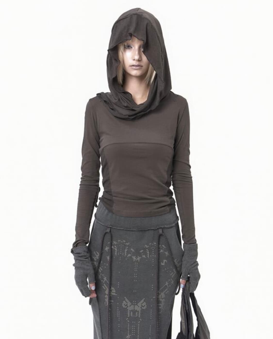 OJOS Muffler Hoodie Long Sleeve Beige 상품이미지1