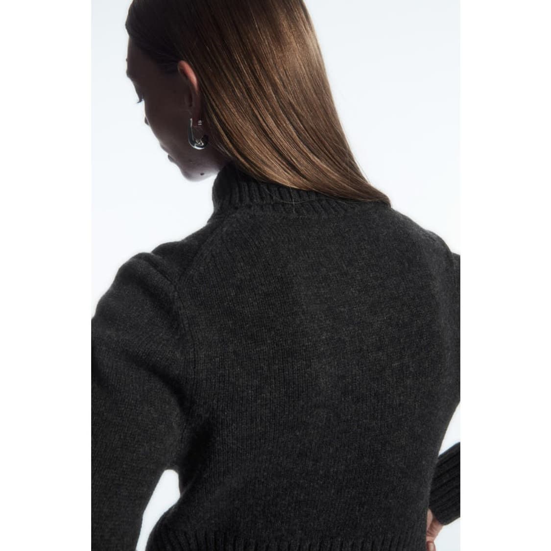 Cos 코스 크롭 울 집업 가디건 그레이 S 상품이미지3