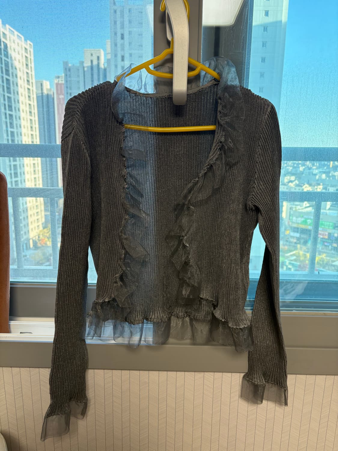 스피치오 프릴 가디건 플리츠 그레이 가디건 볼레로 상품이미지5