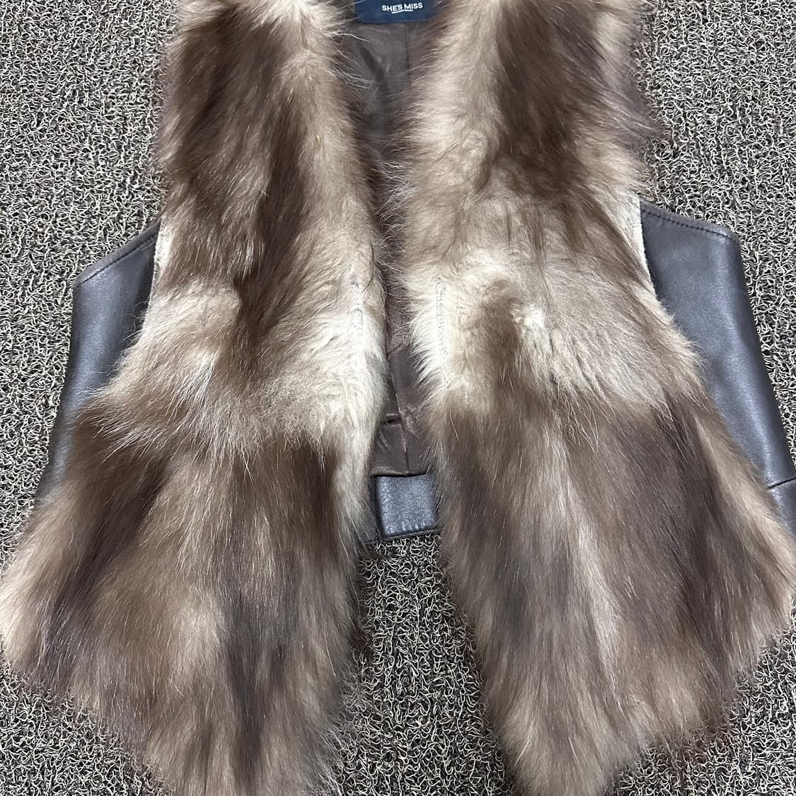 SHES MISS 쉬즈미스 폭스 퍼 양가죽 베스트 조끼 66사이즈 상품이미지3