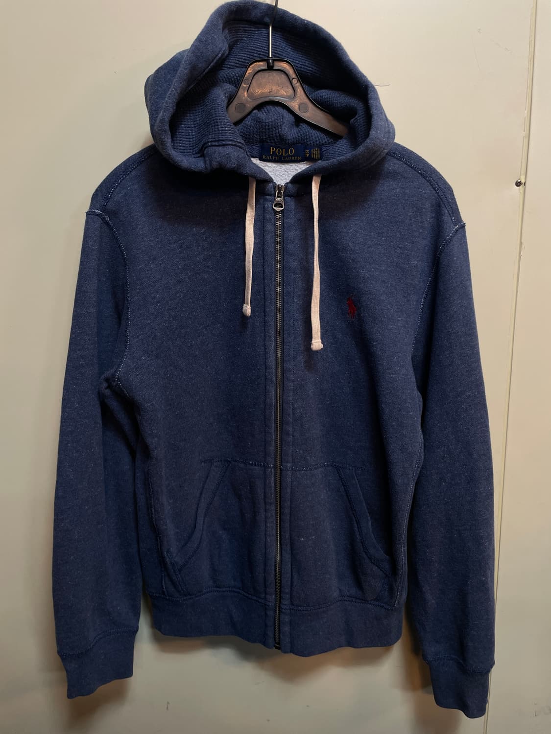 폴로 데님컬러 기모 후드집업 상품이미지1