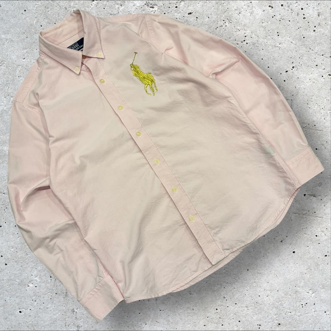 [L] 폴로 랄프로렌 코튼 핑크 골드 빅포니 셔츠 C945 상품이미지1