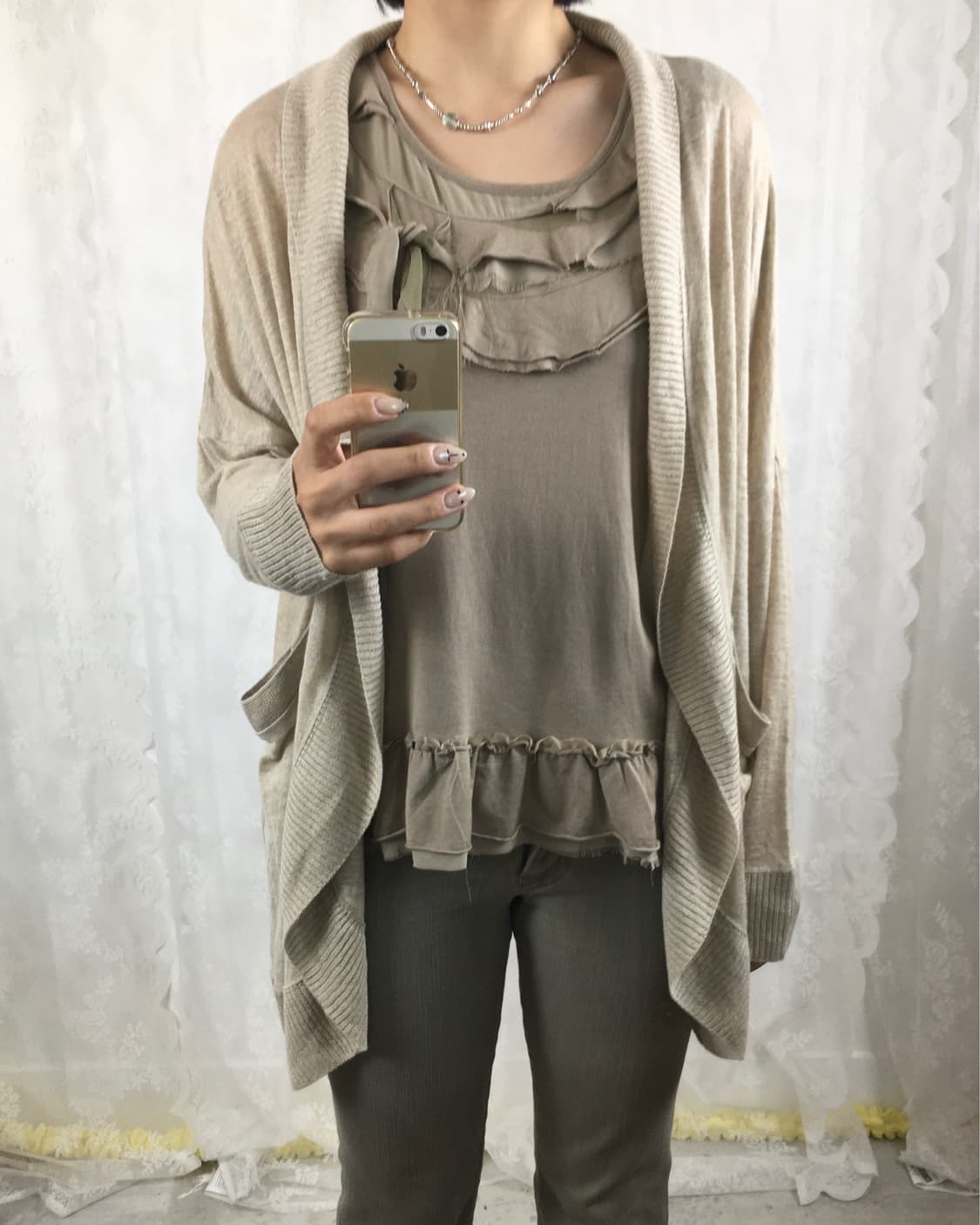 TSUMORI CHISATO beige linen cardigan 상품이미지2