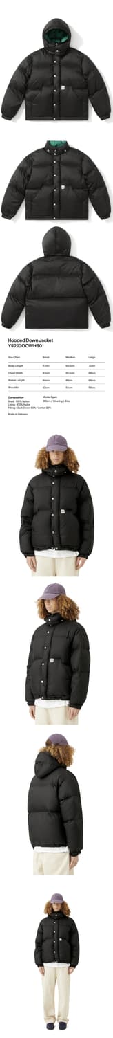 예스아이씨 후디드 다운 패딩 자켓 블랙 L 상품이미지9