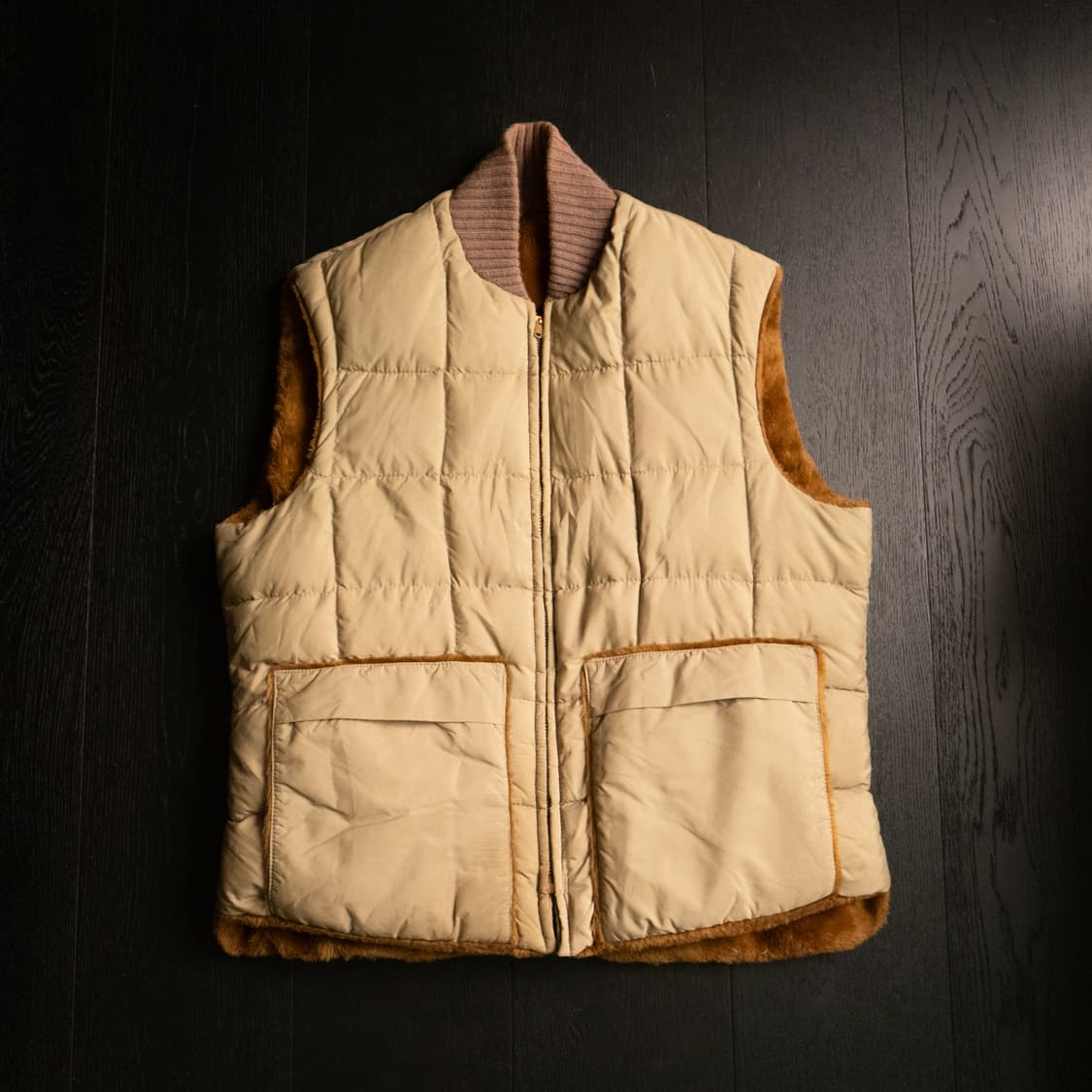 70s TEMPCO Reversible Down Vest ML(105) 상품이미지1