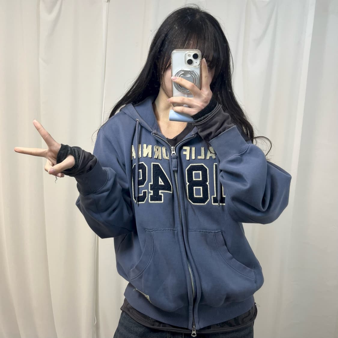 WhoAU Sky Two-Way Hoodie Zip-Up 상품이미지2