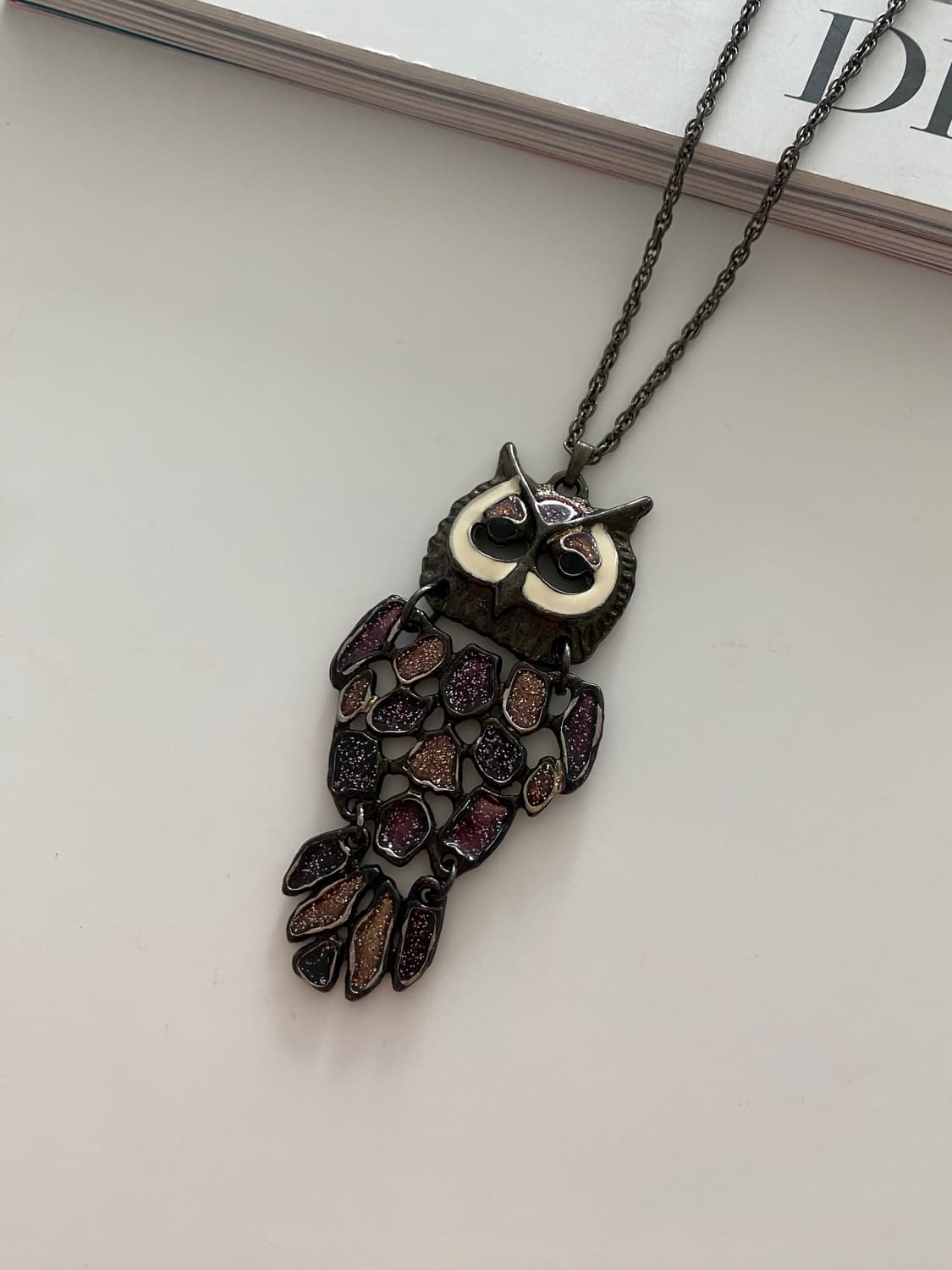 빈티지 부엉이 브론즈 목걸이 상품이미지2