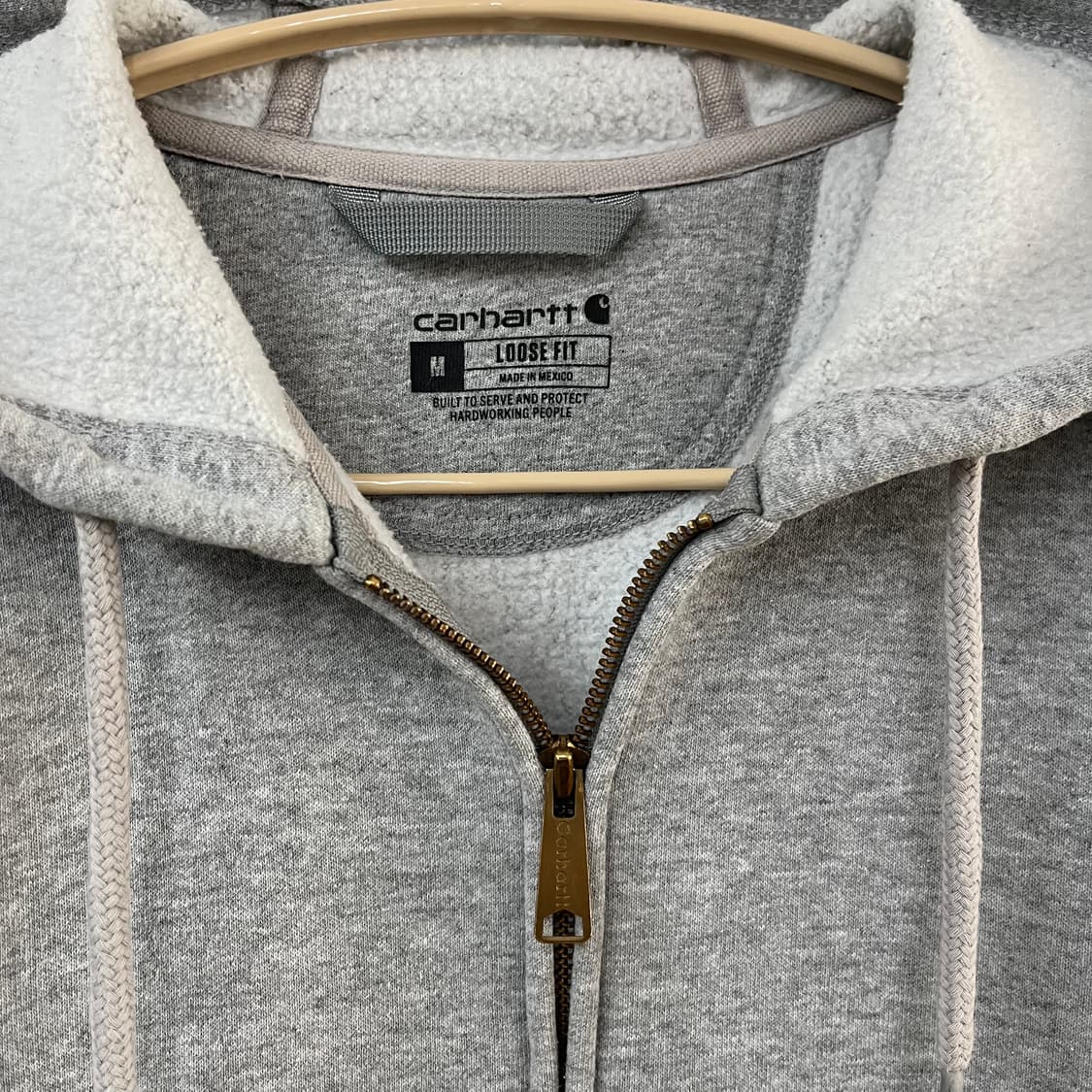 칼하트 미드웨이트 그레이 써멀 후드집업 상품이미지5