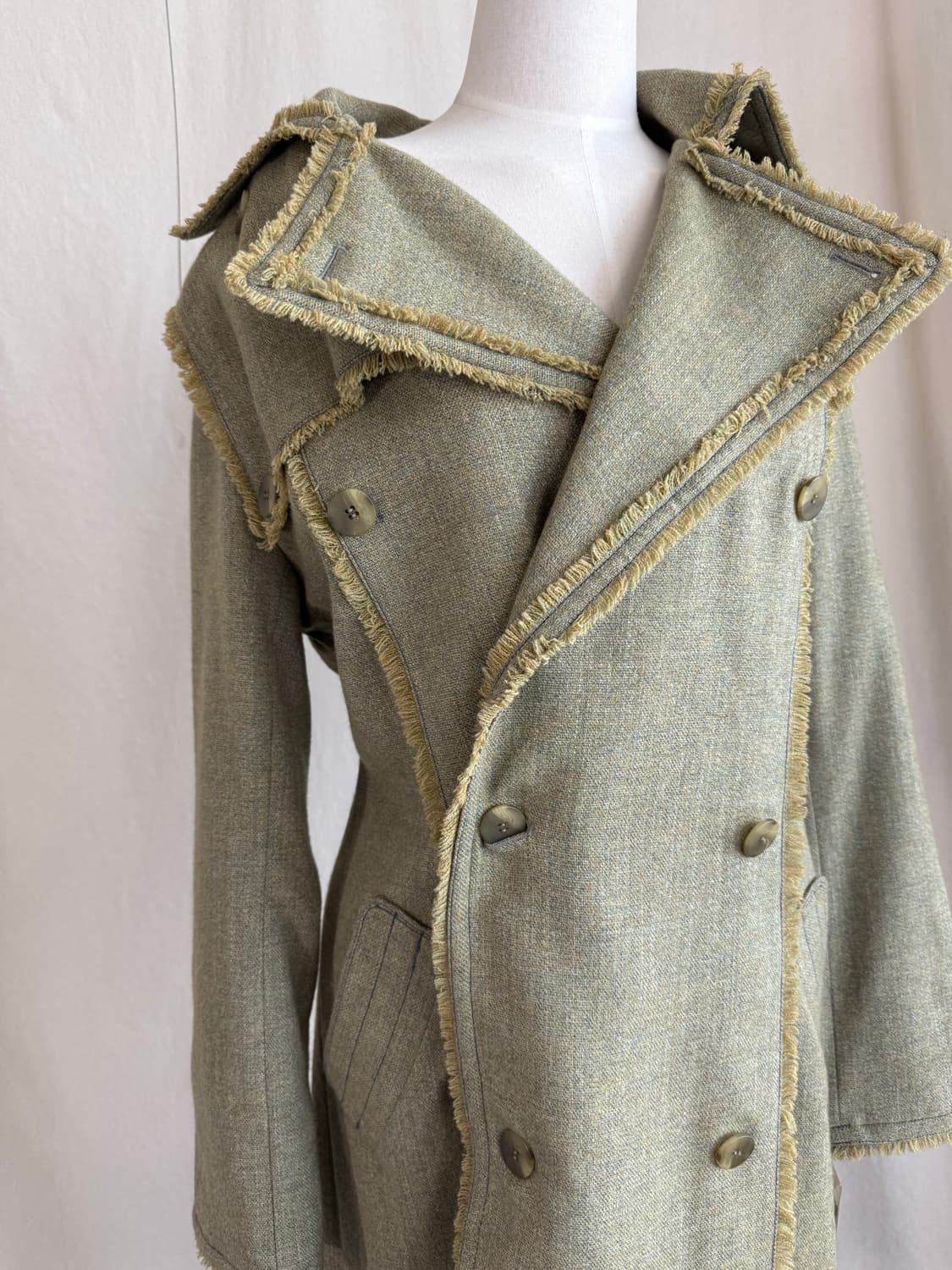 (Deadstock) an name 프린지 더블 트렌치 코트 상품이미지1