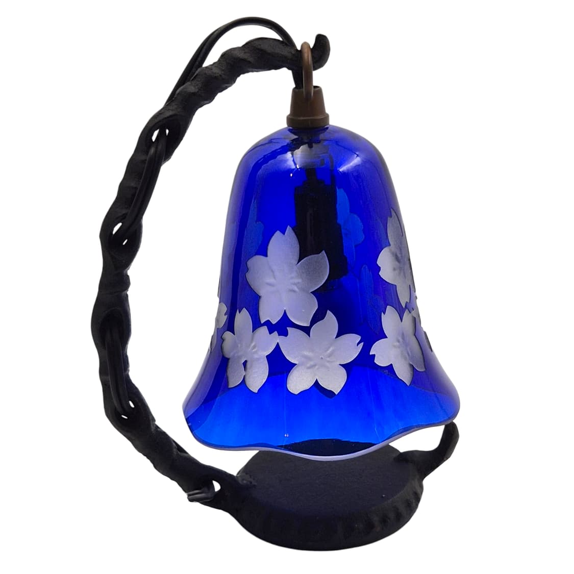 90s 오타루 핸드블로운 카빙 꽃잎 벨 램프 상품이미지2