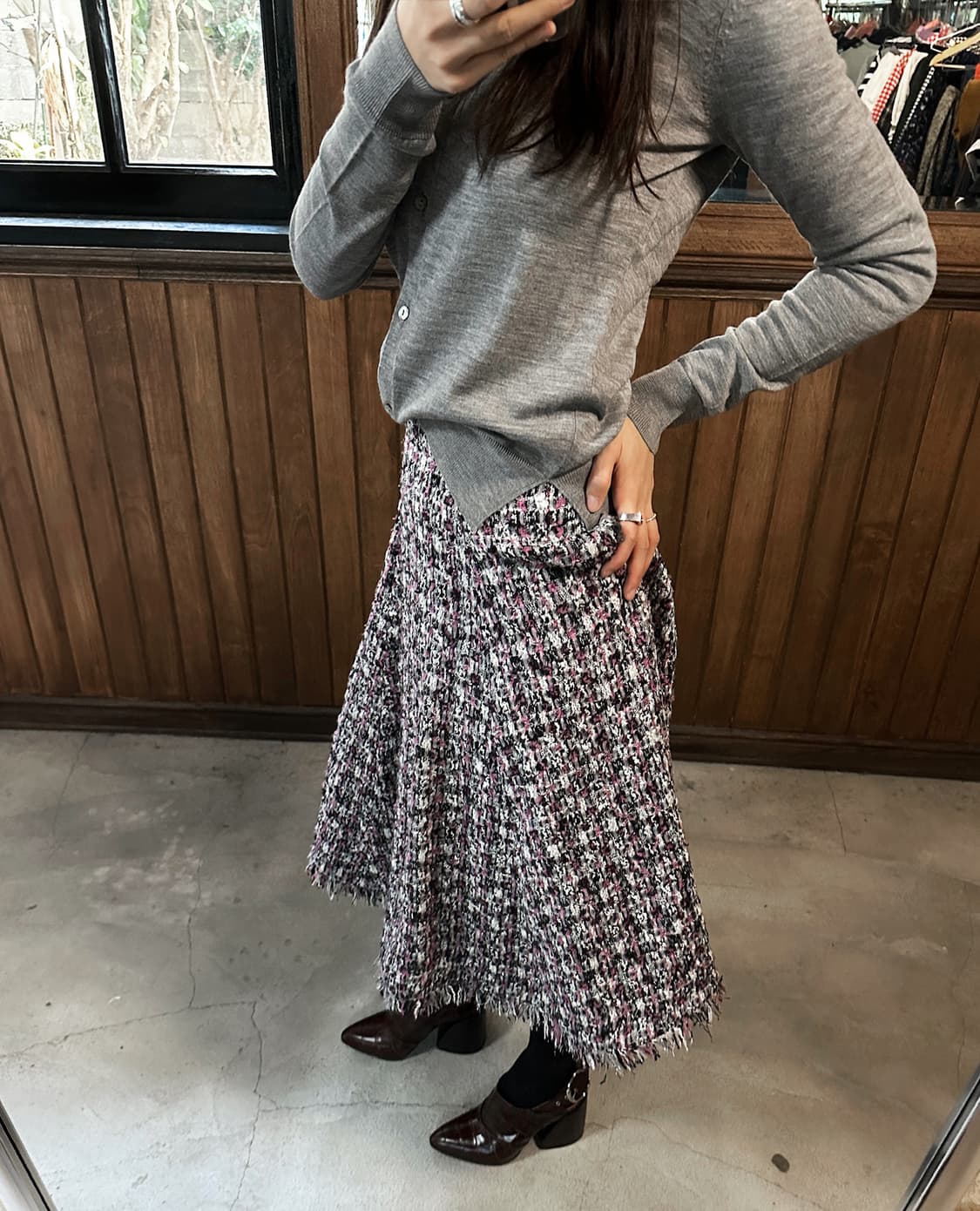 31 SONS DE MODE tweed fringe flare skirt 상품이미지2