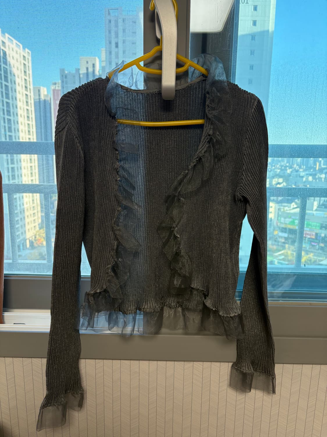 스피치오 프릴 가디건 플리츠 그레이 가디건 볼레로 상품이미지2