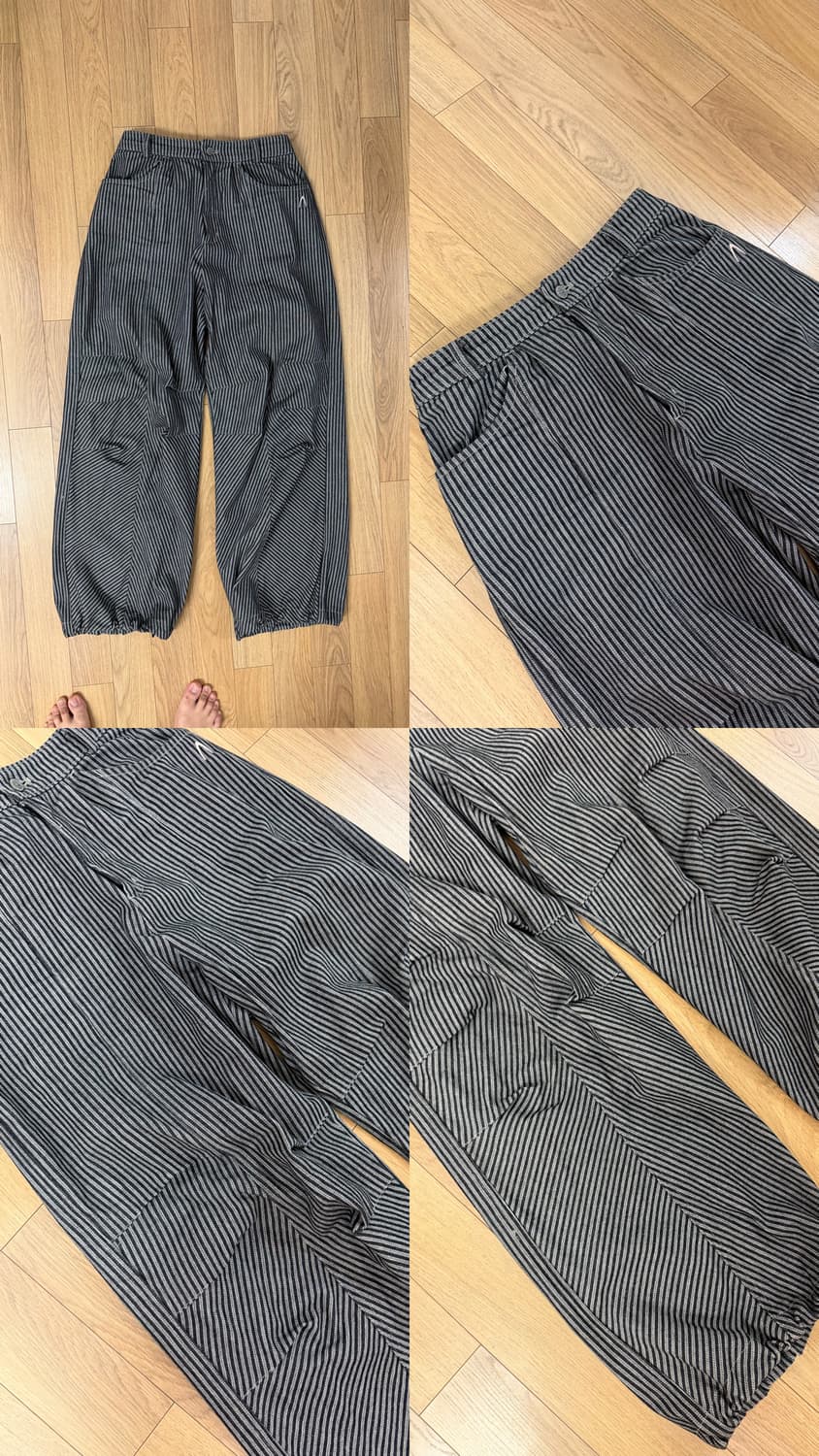 [2size] 아캄 핀턱 스트라이프 데님팬츠 상품이미지2
