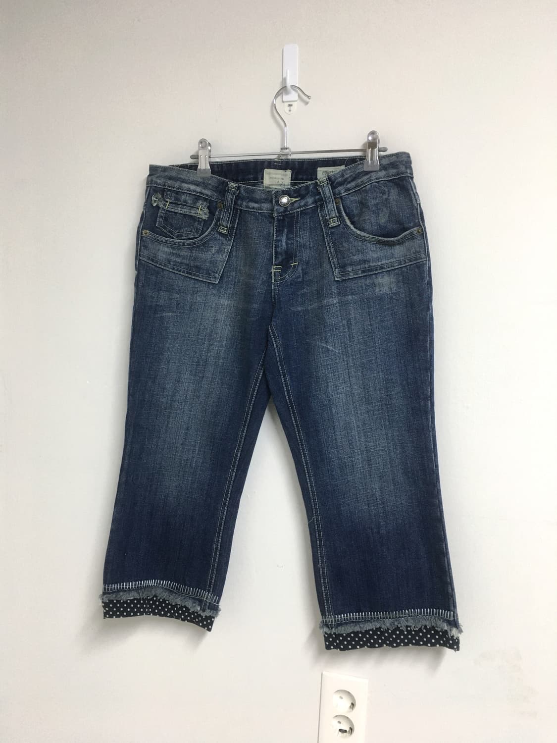 도트 로우라이즈 카프리팬츠 7부팬츠 상품이미지1