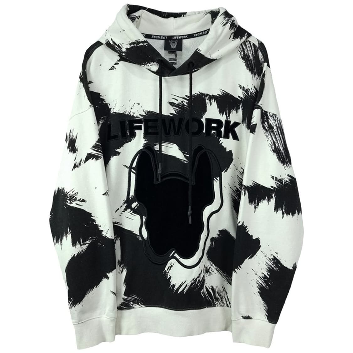 [라이프워크] 다잉 패턴 빅로고 오버핏 후드티 M19825 상품이미지2