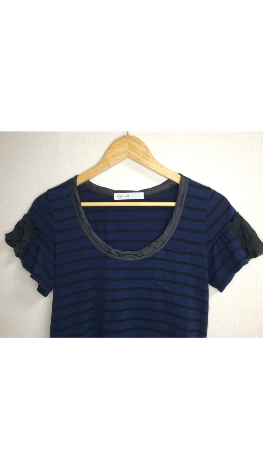 Sacai luck 사카이럭 네이비 스트라이프 컷 프릴 반팔 상품이미지2