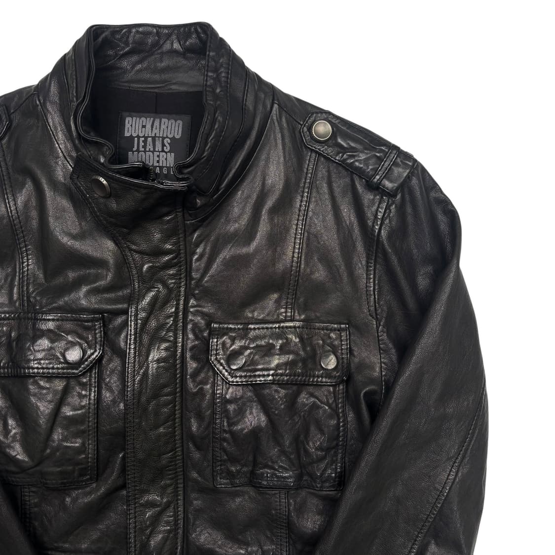 버커루 멀티포켓 블랙 램스킨 레더 자켓 XL 상품이미지2