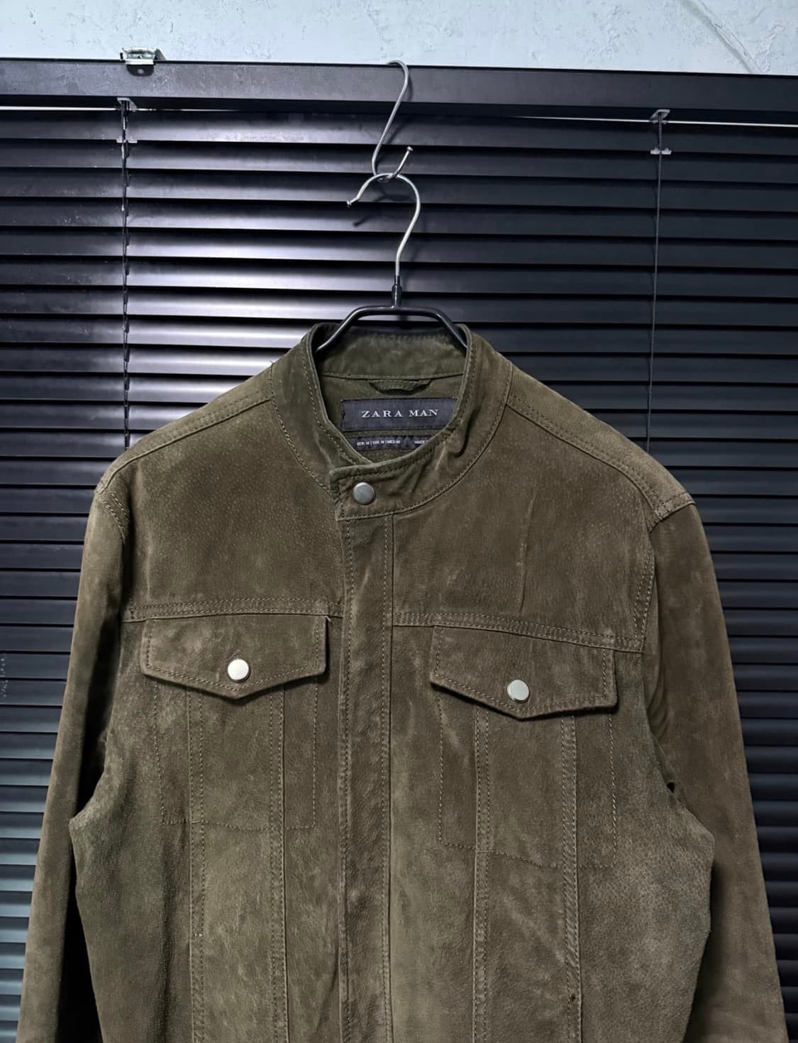 자라 돈피 가죽 카키 밀리터리 스웨이드 라이더 바이커 워크 오토바이할리 상품이미지2