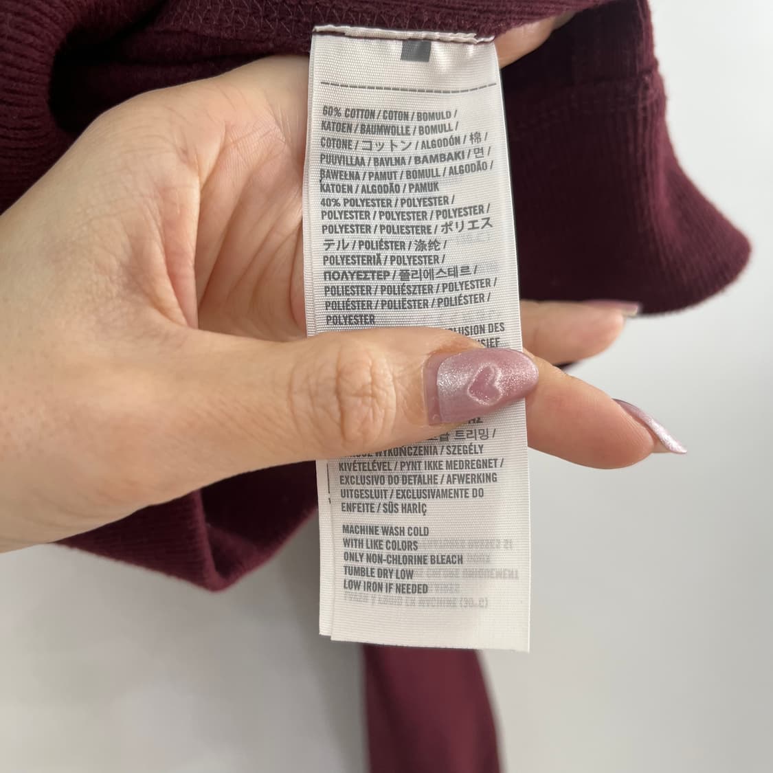 아베크롬비 딱붙핏 자수로고 버건디 후드집업 상품이미지6