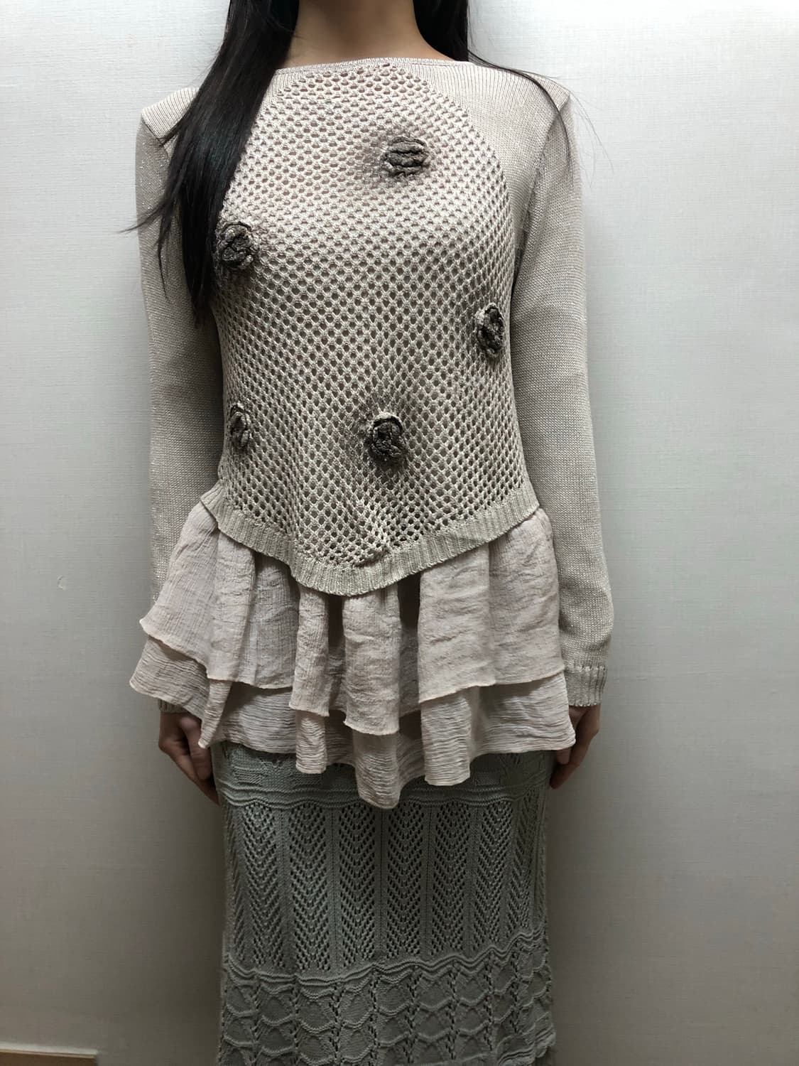 빈티지 라이트 그레이 프릴 원피스 상품이미지4