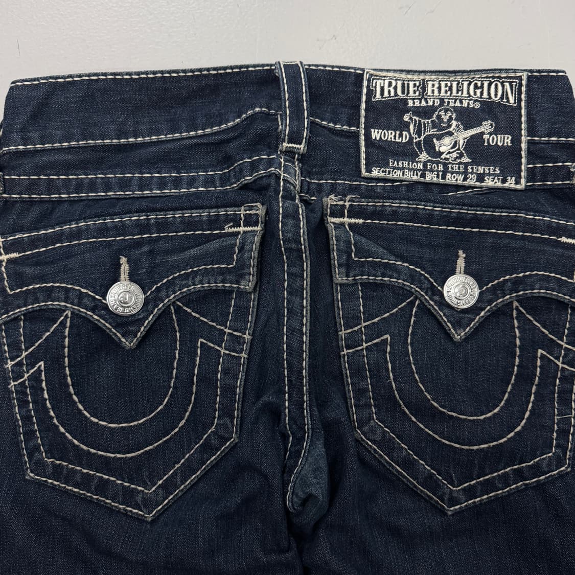 트루릴리전 Y2K 흰색스티치 로우라이즈 데님팬츠 상품이미지5