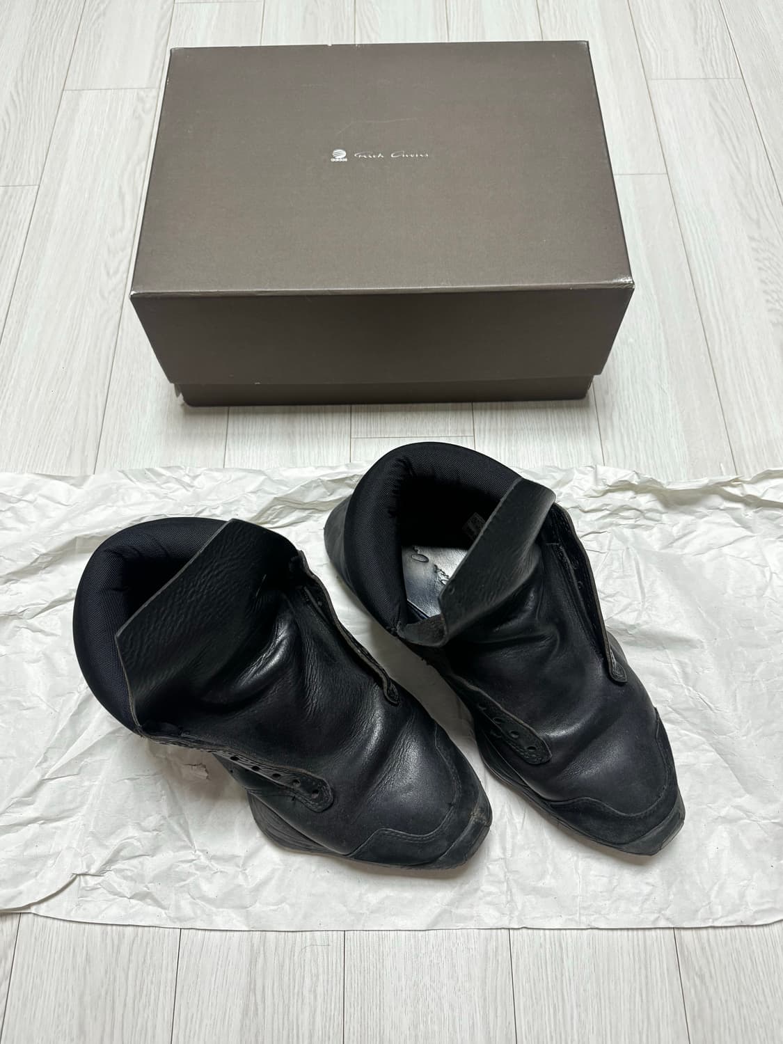 릭오웬스 아디다스 러너 레더 블랙 상품이미지2