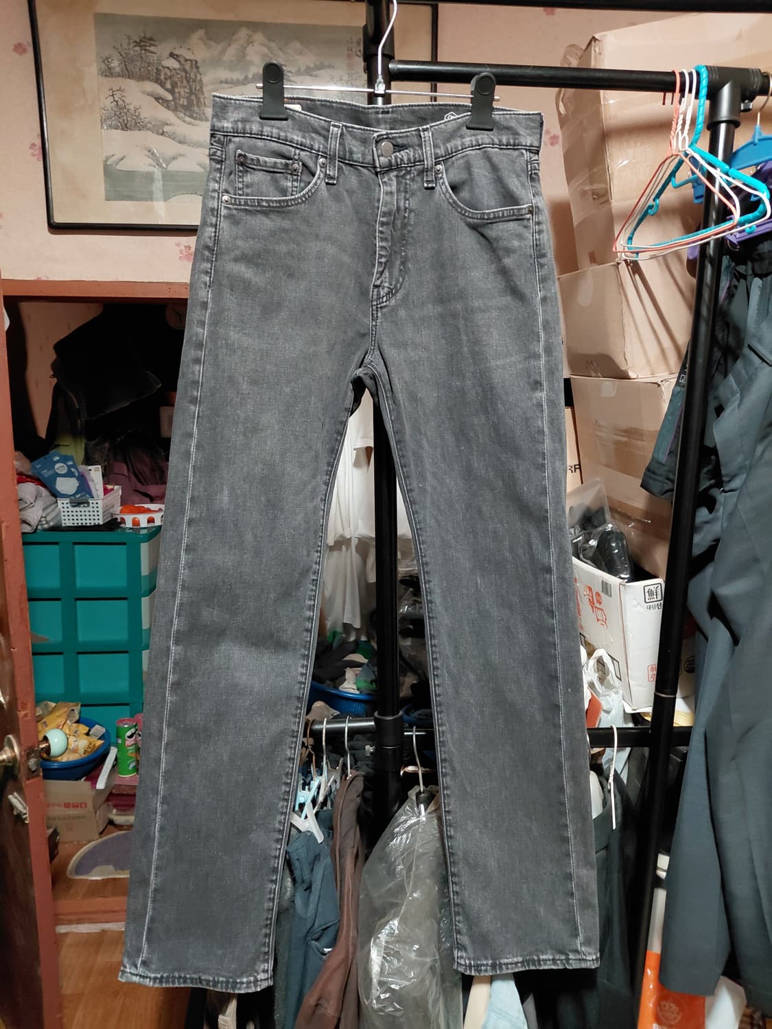 [리바이스505]프리미엄 레귤러핏 흑청 쿨진 30사이즈  상품이미지1