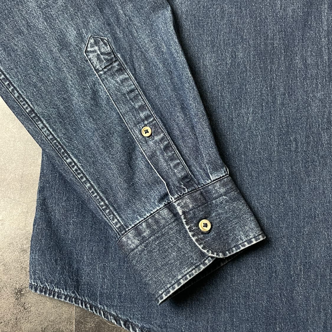 BLACK BROWN 1826 빈티지 밴드칼라 데님 셔츠 A00736 상품이미지5