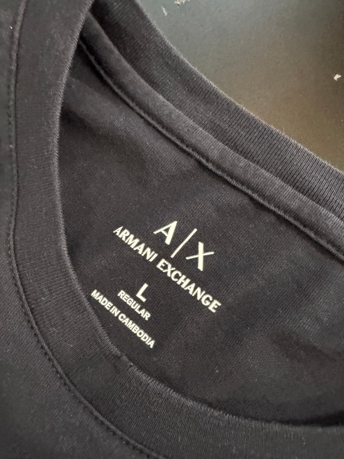 정품인증!! 아르마니 익스체인지 프린팅 긴팔 티셔츠 L 네이비 상품이미지3