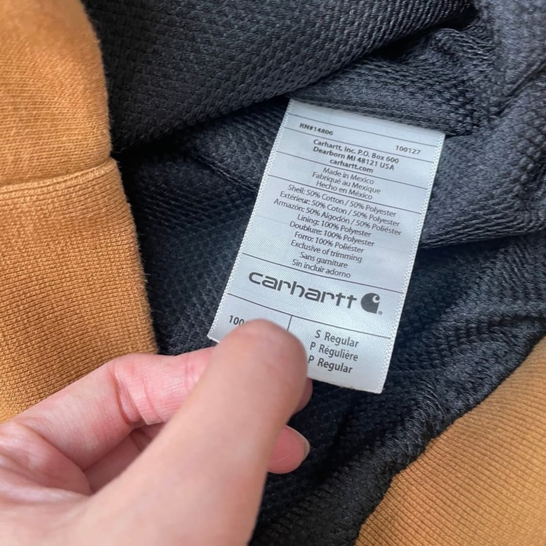 CARHARTT 레인 디펜더 후드집업 카멜 S 상품이미지6