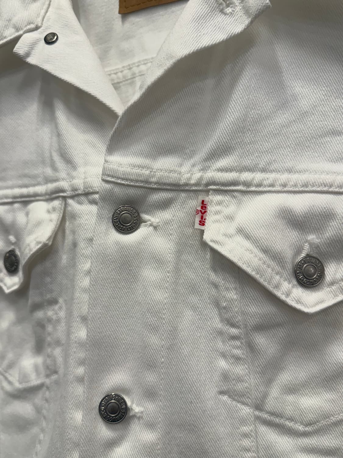 55) 90s Levi’s 리바이스 White Denim Trucker 상품이미지3