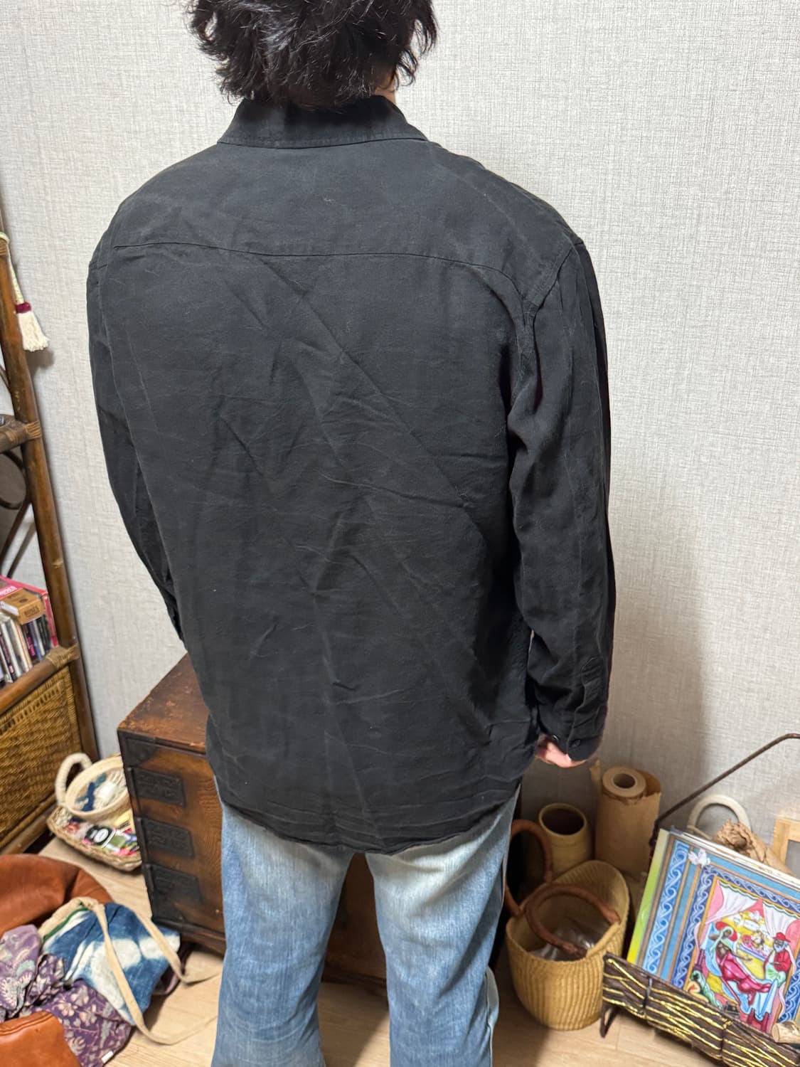 빈티지 오버핏 오픈 카라 셔츠 상품이미지2