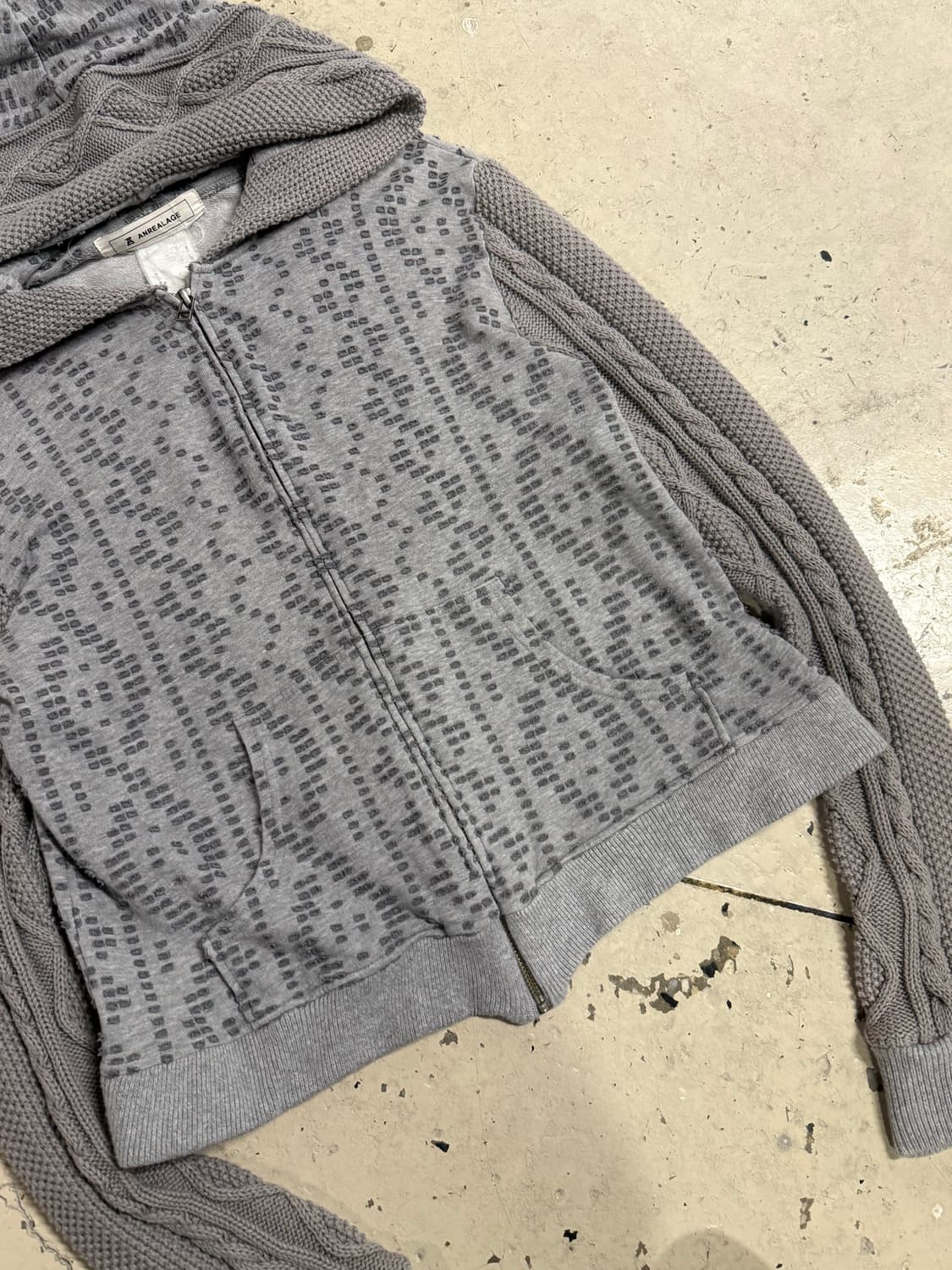 Anrealage mix knit jacquard hood zip-up 상품이미지9